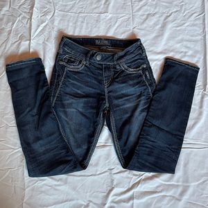 Silver Jeans Co Dark Wash Tuesday Mid-Rise Skinny Jeans Size 26